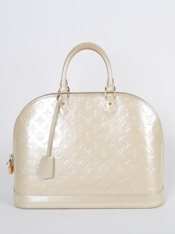 Louis Vuitton Alma GM Monogram Vernis Blanc Coral Handbag