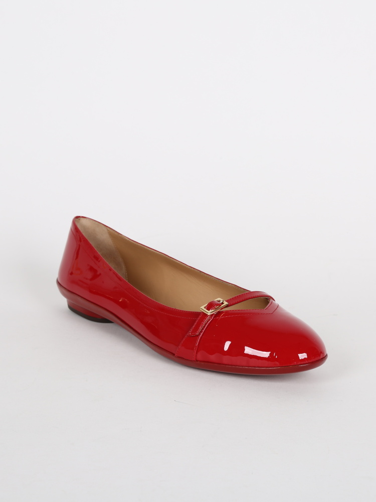 Salvatore Ferragamo Audrey Red Patent Leather Ballerinas 40 5 www.luxurybags.eu