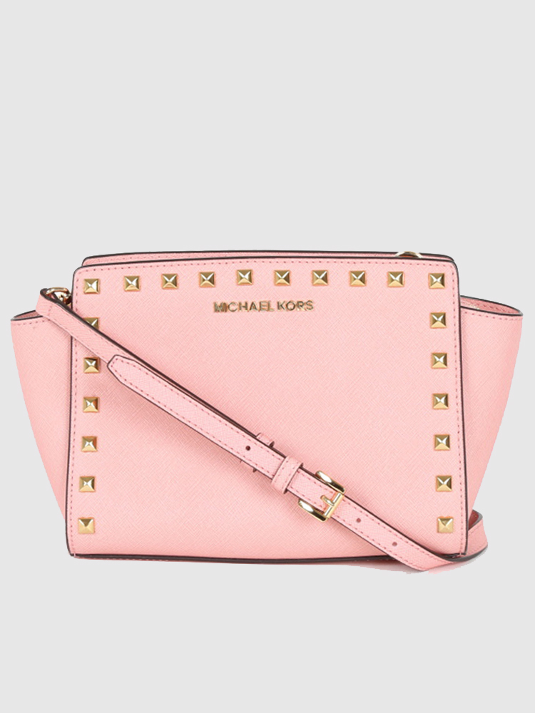 Michael Kors Selma Studded Medium Messenger - Pink