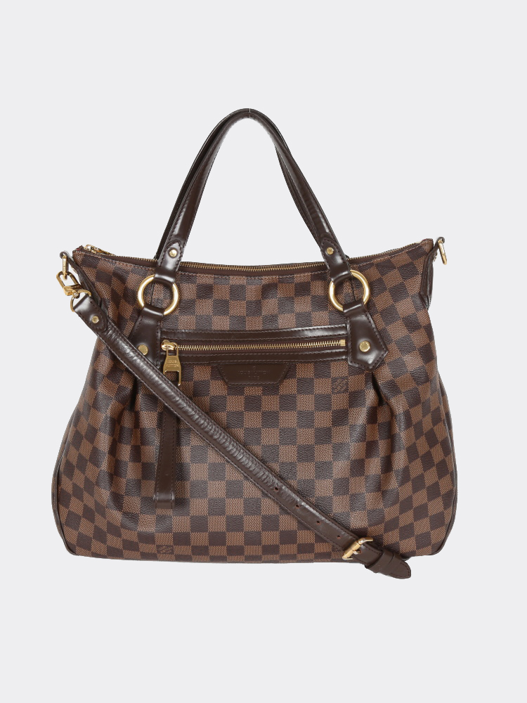 Louis Vuitton Damier Ebene Evora MM Shoulder Bag EXCELLENT