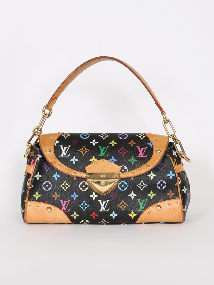 Louis Vuitton, Bags, Louis Vuitton Beverly Mm Monogram Shoulder Handbag  Black Multicolor Noir
