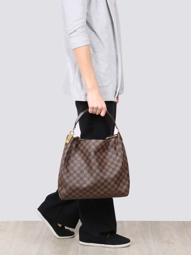 LOUIS VUITTON Portobello PM Damier Ebene Shoulder Bag Brown