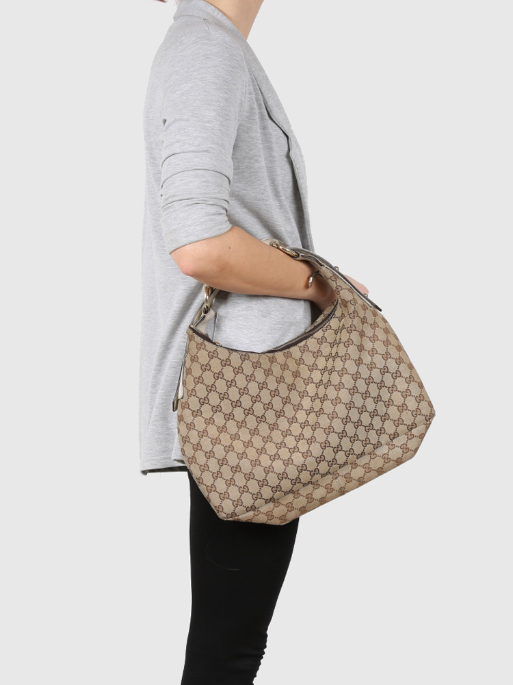 Gucci GG Canvas Horsebit Hobo Bag (SHG-33455) – LuxeDH