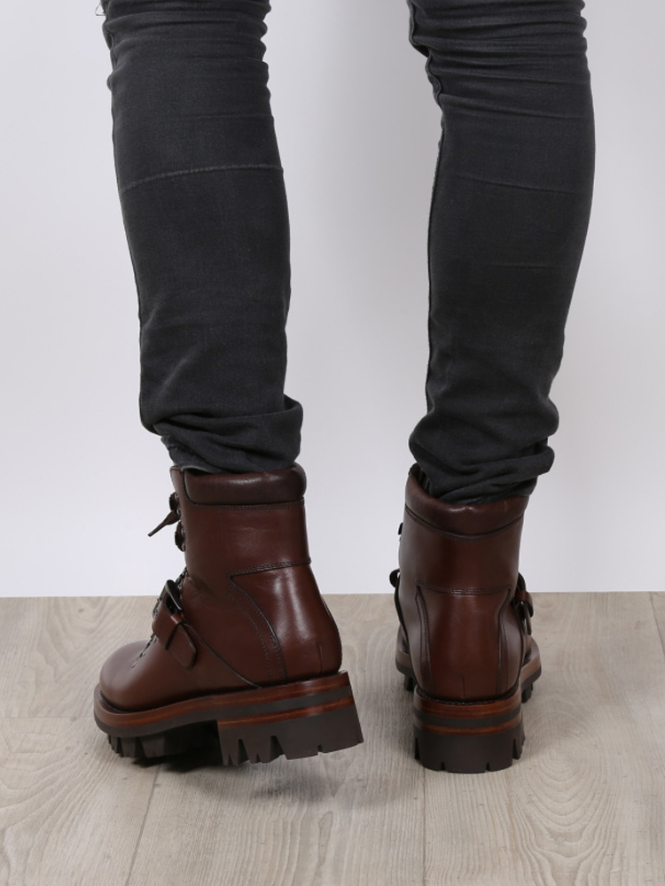 Prada - Brown Leather Men Hiking Boots 7,5 | www.luxurybags.eu