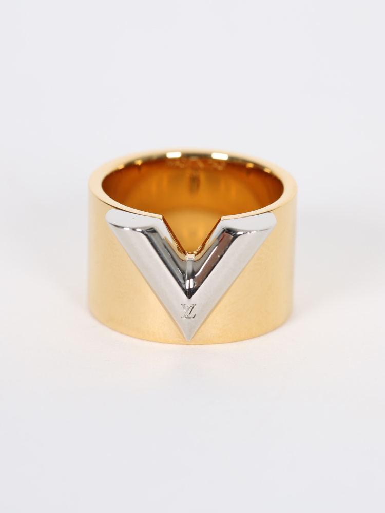 Louis Vuitton Essential V Ring gold/silver M M61085 No.61777