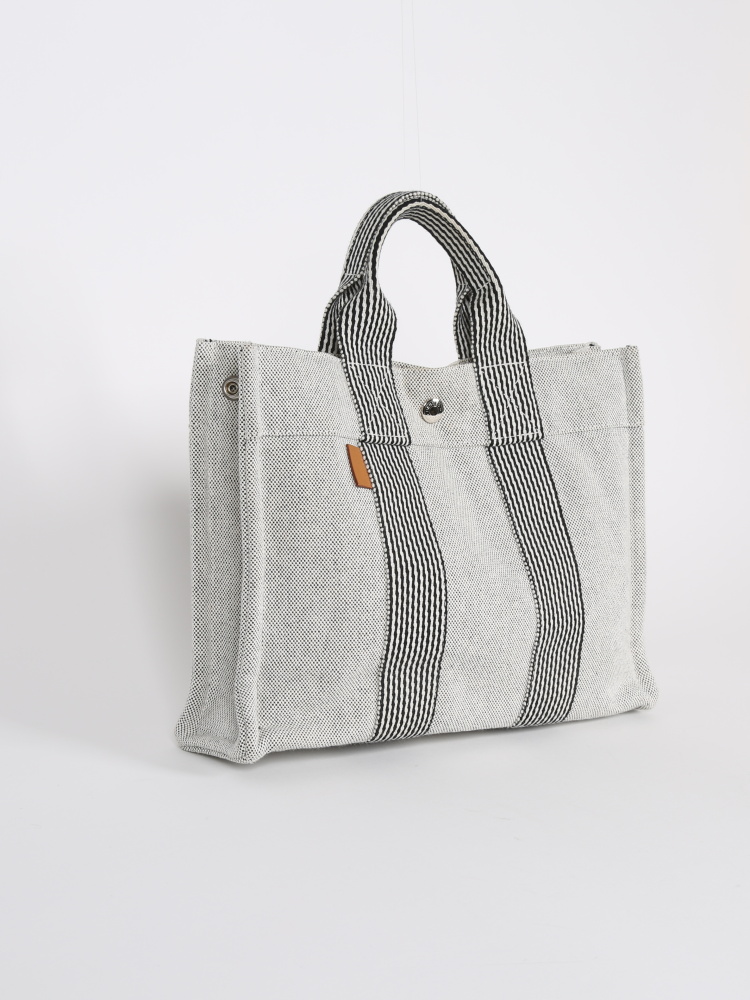 Hermes Fourre Tout P.M. (mini tote) in Black Canvas with Grey