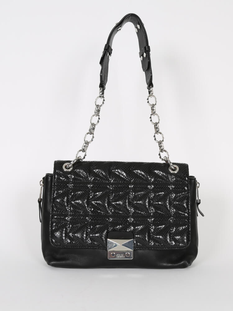 Muildier Vegetatie Hoeveelheid geld Karl Lagerfeld - Kuilted Black Leather Shoulder Bag | www.luxurybags.eu