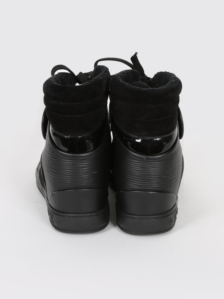 Louis Vuitton - Postmark Epi & Suede High Top Wedge Sneakers Noir 38