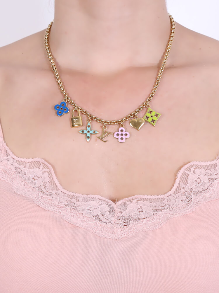 Louis Vuitton colorful pendant necklace