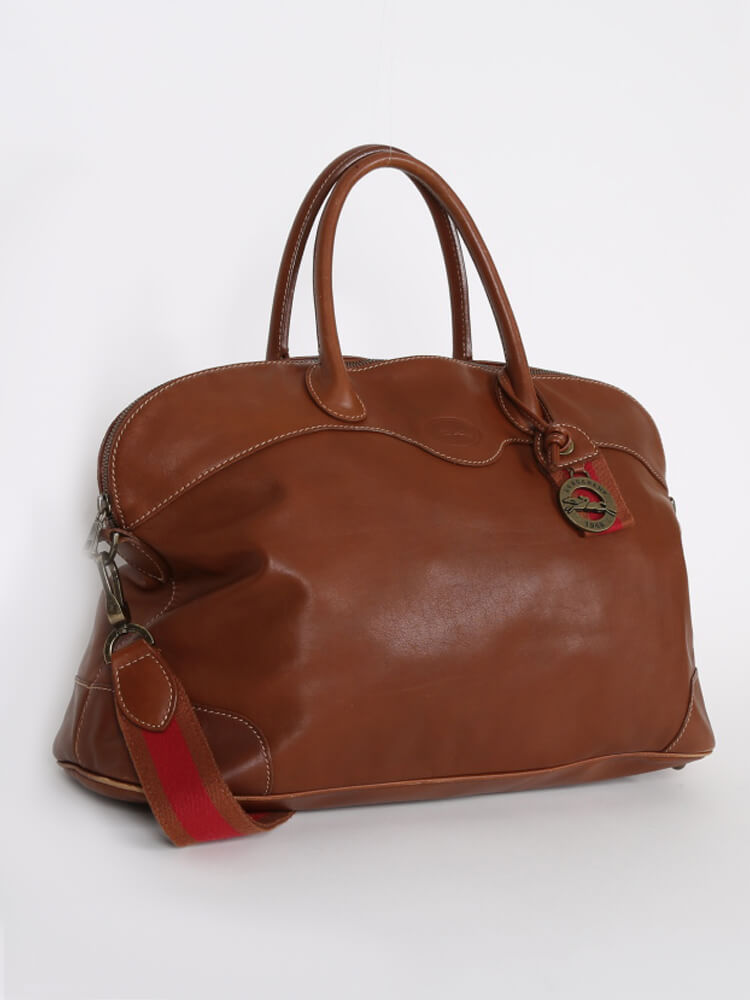 Longchamp Brown Leather Weekender www.luxurybags.eu