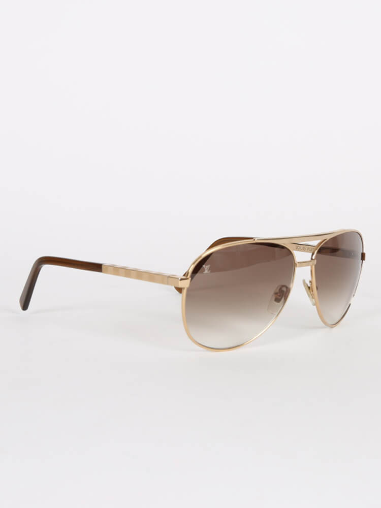 Louis Vuitton Attitude Pilote Sunglasses Z0339U Gold - LabelCentric