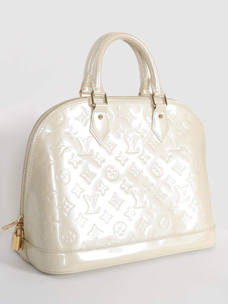 Louis Vuitton Blanc Coral Monogram Vernis Alma PM Bag