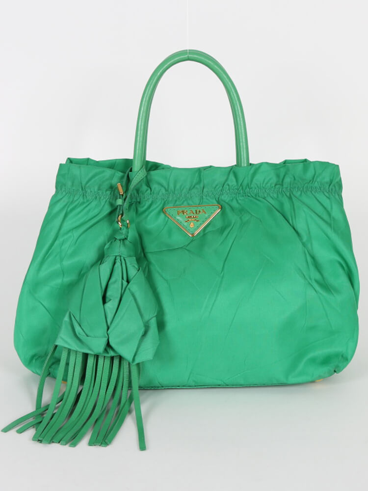 Prada - Tessuto Nylon Green Bag with Tassel