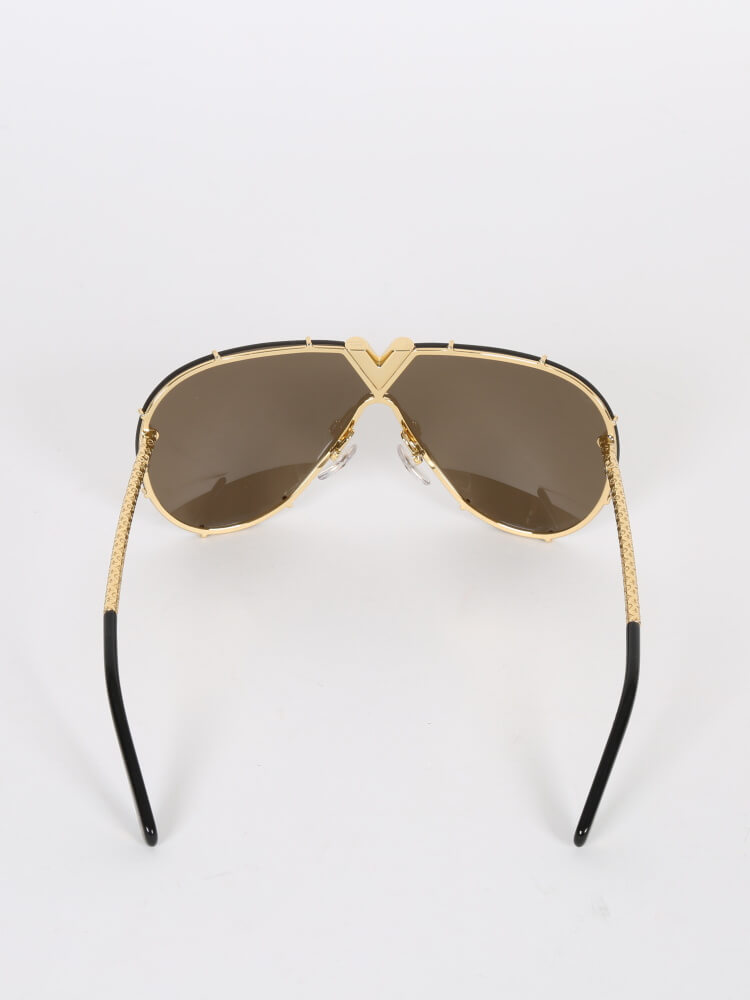 LOUIS VUITTON Metal LV Drive Sunglasses Z0897W Black Gold 1167985