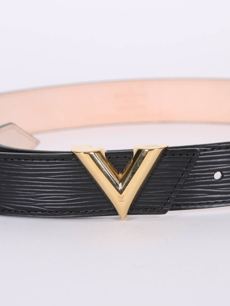 Louis Vuitton Black Epi Leather Essential V Belt 85 CM Louis Vuitton