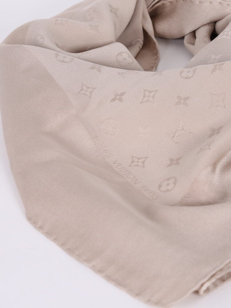 Louis Vuitton Carre Monaco M71146 Scarf Monogram Beige Silk 100