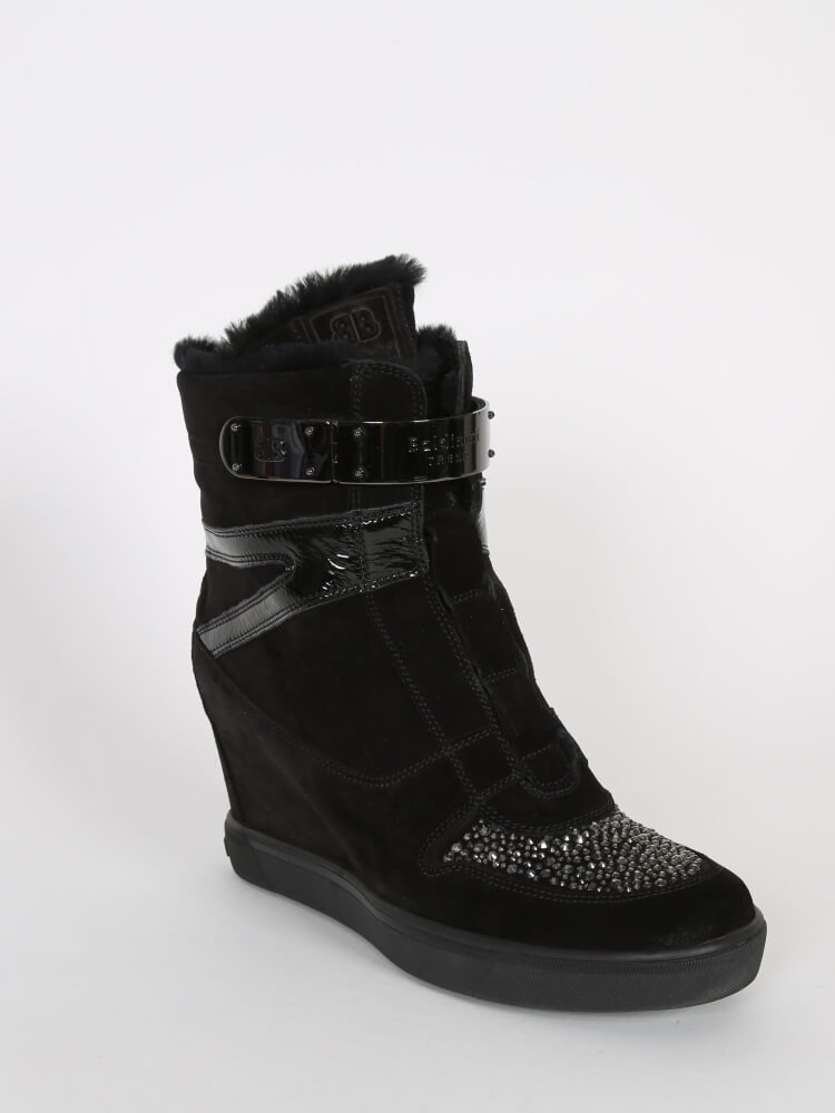 Baldinini Trend Suede Leather Crystal Wedge Sneakers 40 5 www.luxurybags.eu