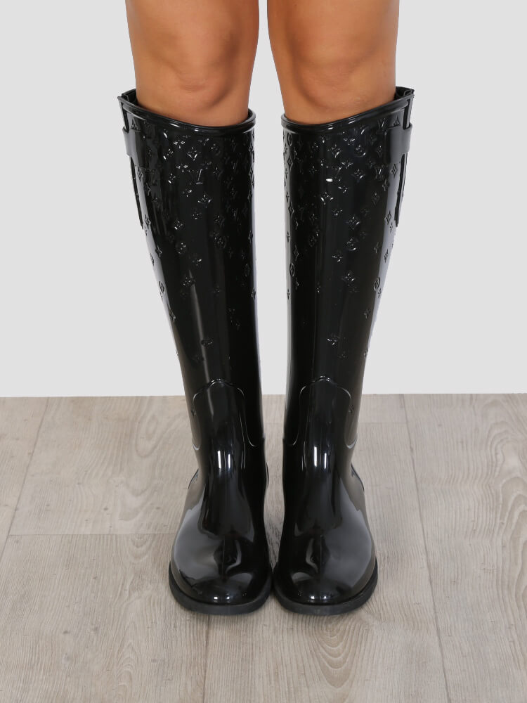 Louis Vuitton Womens Rain Boots Boots, Black, FR37