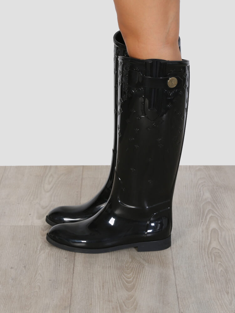 Louis Vuitton - Drops Monogram Rain Boots 37