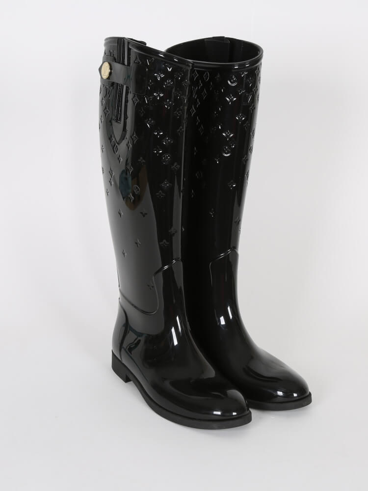 Louis Vuitton - Drops Monogram Rain Boots 37