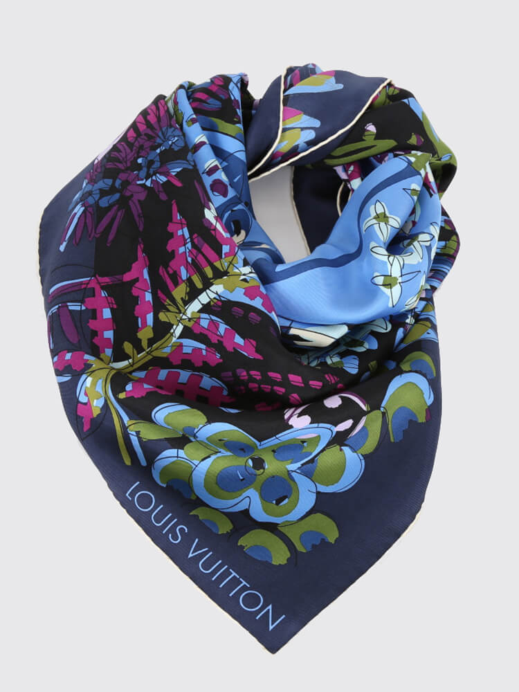 Louis Vuitton Vintage - Floral Silk Scarf - Blue - LV Silk Scarf - Luxury  High Quality - Avvenice