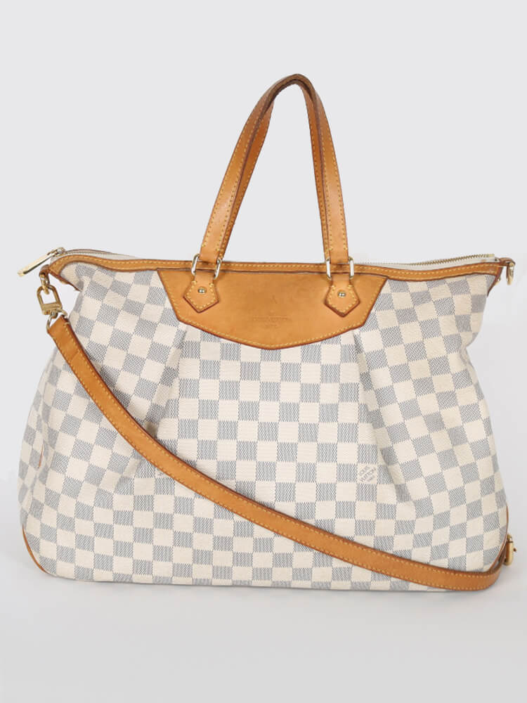 Louis Vuitton Damier Ebene Siracusa GM N41111 White Cloth ref