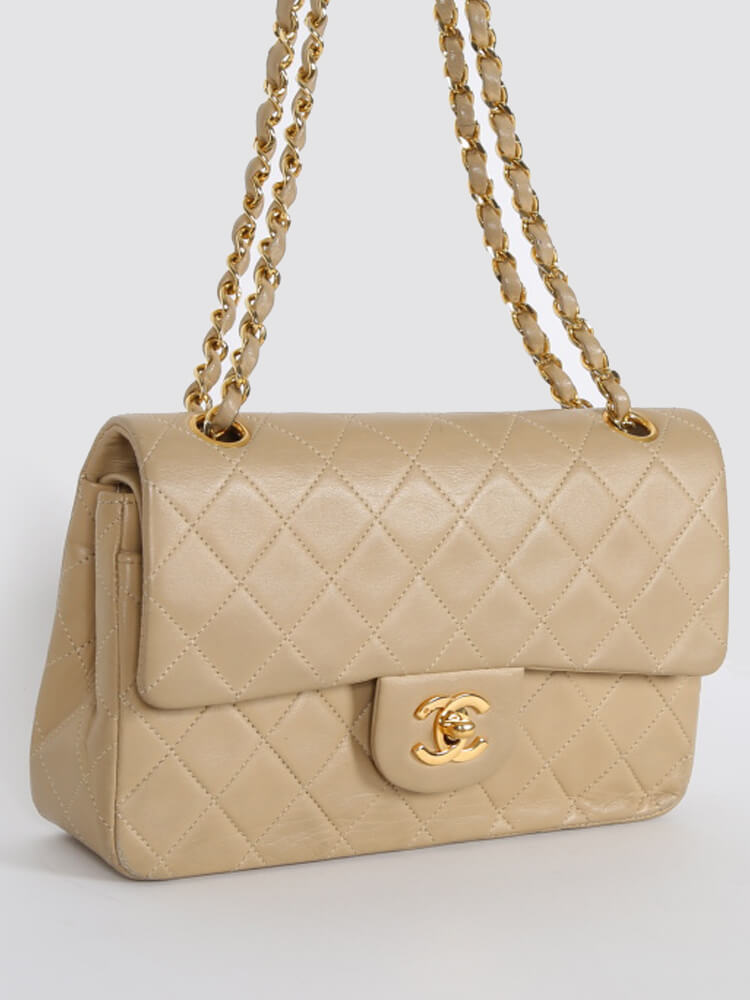 Chanel Vintage Mini 7 Beige Lambskin Classic Flap Bag - ASL1460 –  LuxuryPromise