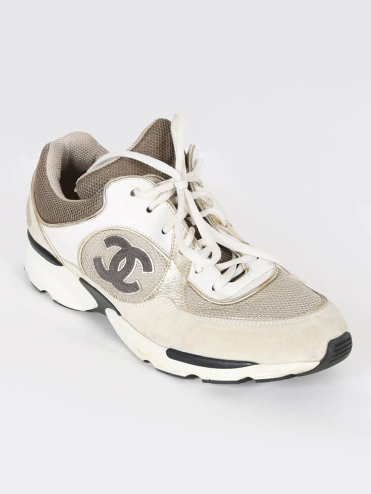 Chanel - CC Cruise Suede Trainer Sneakers Beige 41