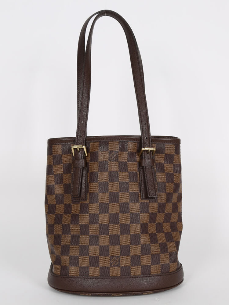 Vintage Louis Vuitton Damier Ebene Marais Coated Canvas Bucket Bag #186361