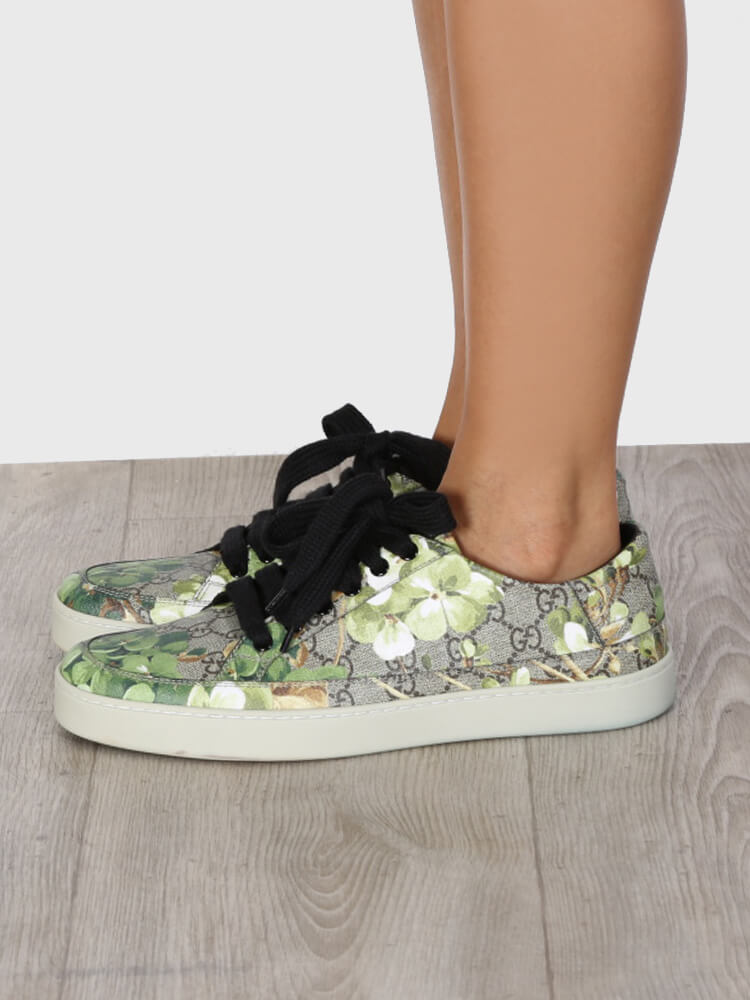 Gucci GG Supreme Blooms Men Sneakers Green 8 5 www.luxurybags.eu