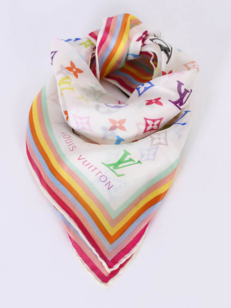 Louis Vuitton - Monogram Multicolore Silk Chiffon Carré Scarf
