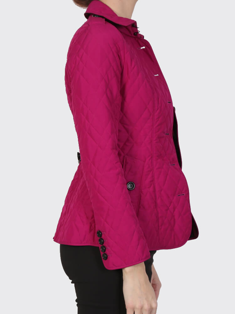Burberry quilted on sale jacket fuchsia