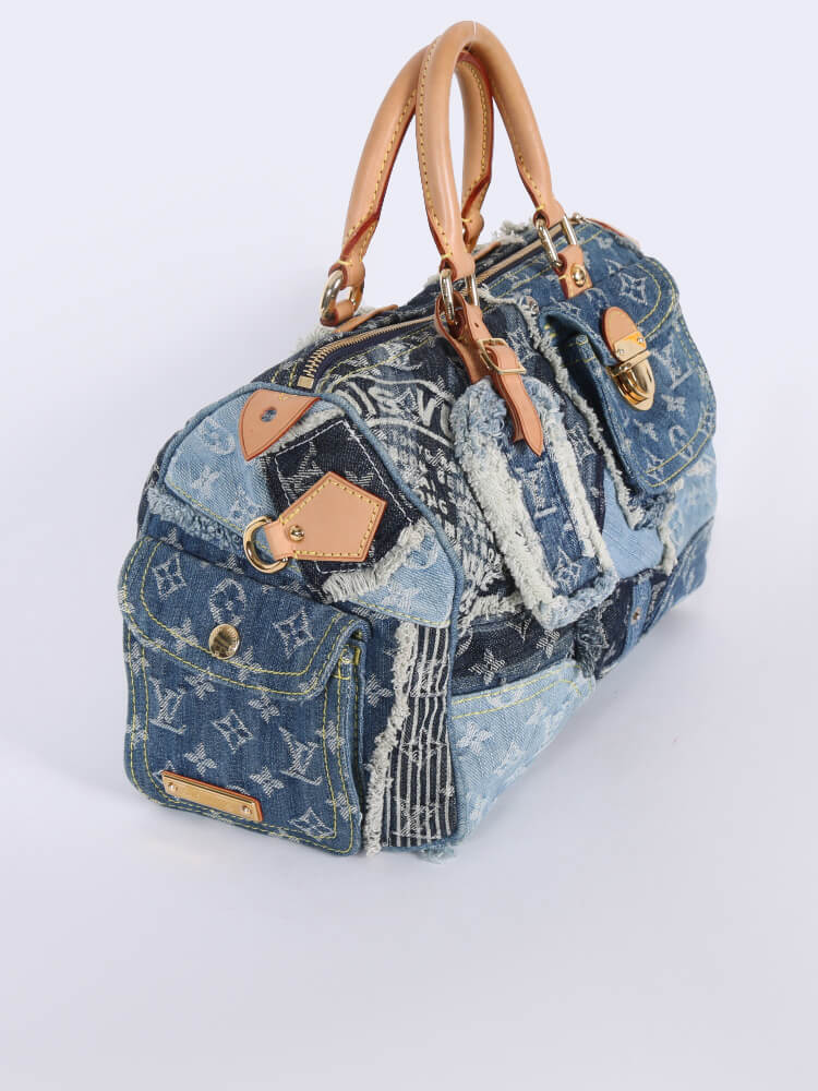 Louis Vuitton Monogram Denim Patchwork Speedy 30 9LVJ1025