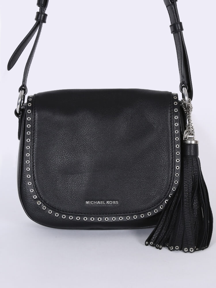 Michael Kors - Brooklyn Medium Leather Saddle Bag Black 