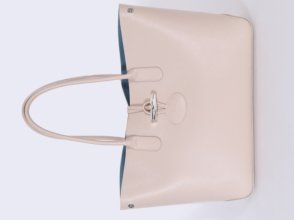Longchamp Roseau L Leather Shopper Beige www.luxurybags.eu