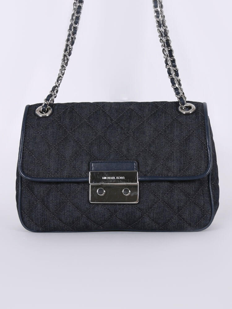 lindre dominere Er velkendte Michael Kors - Sloan Large Quilted Denim Shoulder Bag Dark Blue |  www.luxurybags.eu