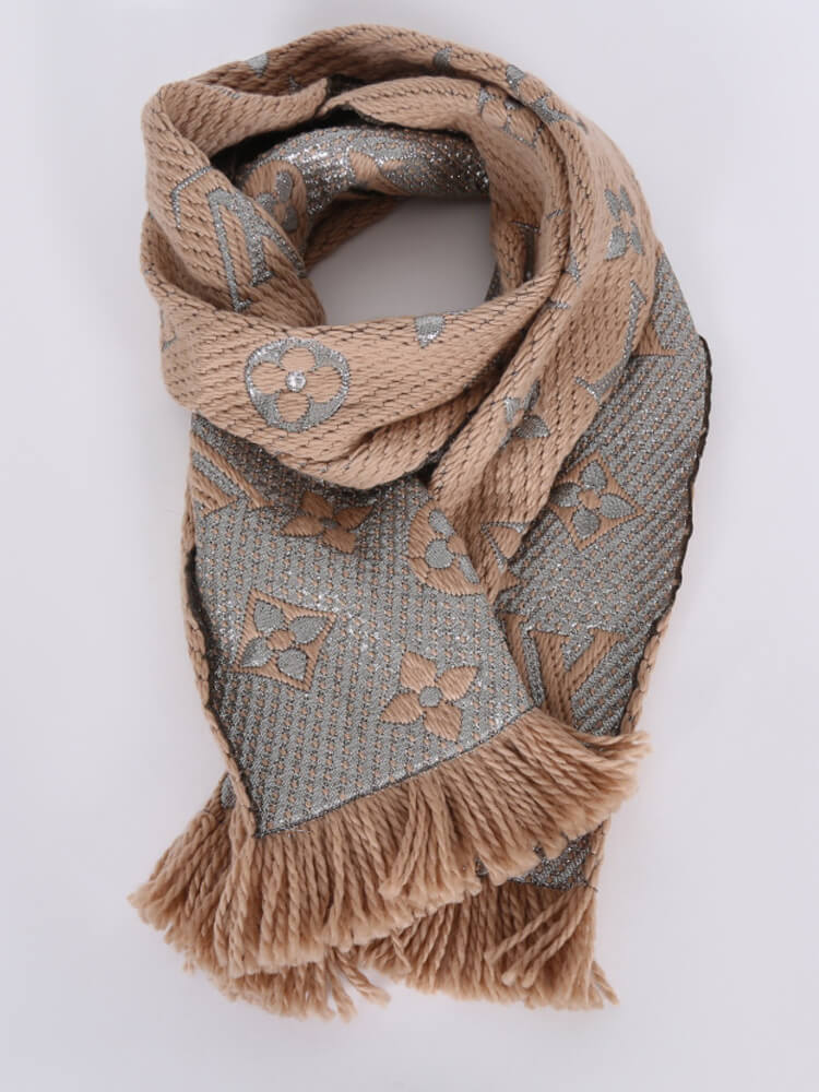 Louis Vuitton Beige Logomania Shine Scarf Louis Vuitton