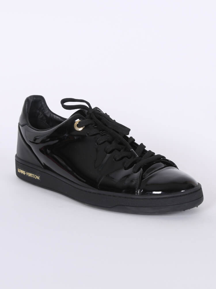 Louis Vuitton Women’s Frontrow Black Patent Leather Sneakers Size 40