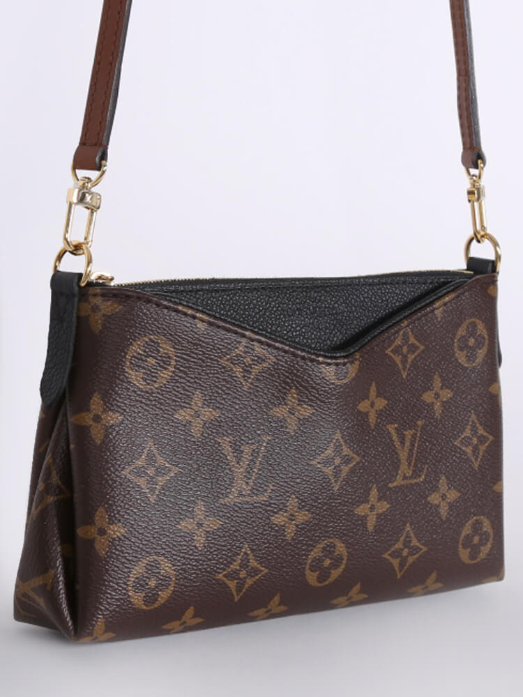 LOUIS VUITTON Monogram Pallas Clutch Black 1249878