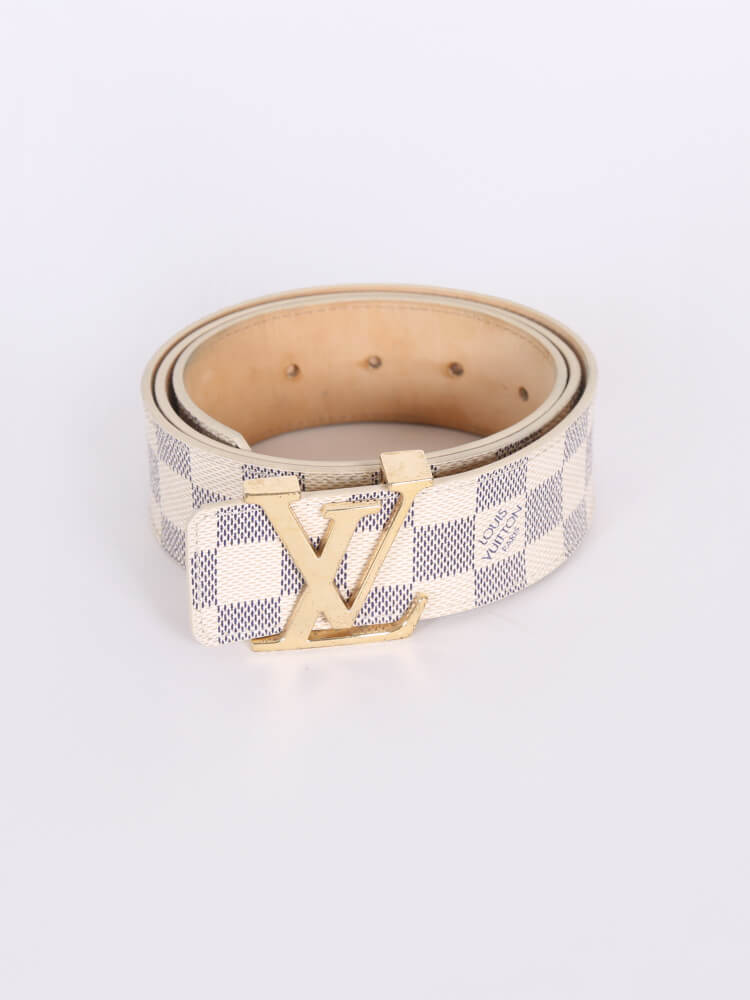 Louis Vuitton Belt Initiales Damier Ebene Canvas/Leather Brown in Canvas/Leather  with Mocha Brown - US
