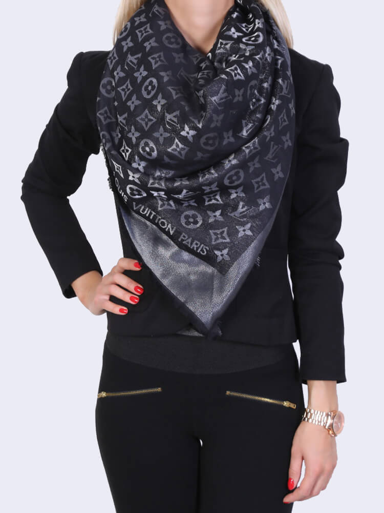 Louis Vuitton Black Monogram Shine Shawl