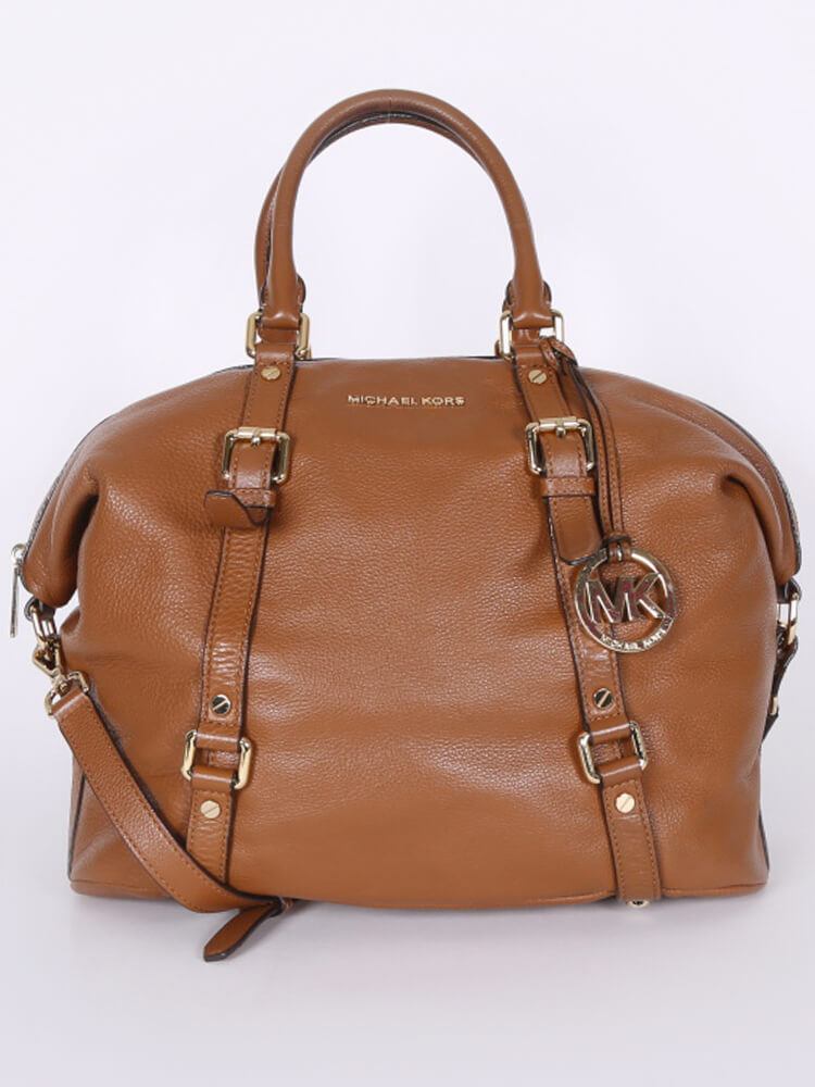 Michael Kors Bedford Leather Satchel Bag Brown www.luxurybags.eu