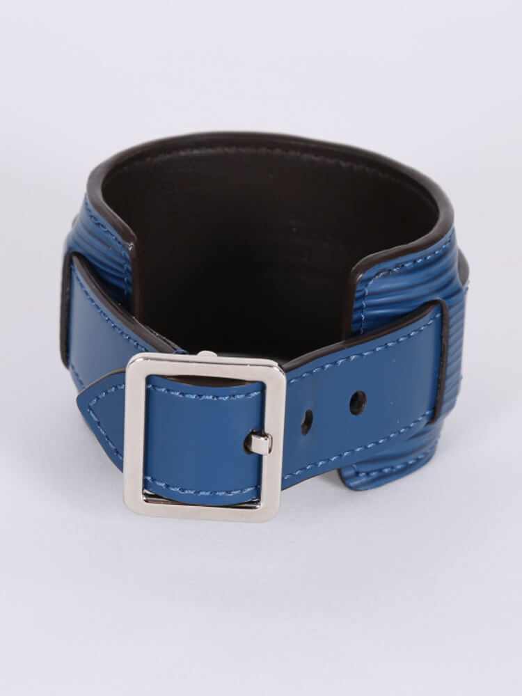 Clous leather bracelet Louis Vuitton Blue in Leather - 25166957