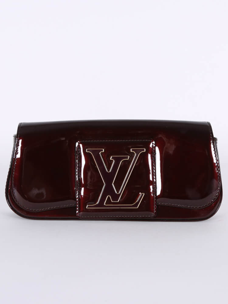 Louis Vuitton, Bags, Louis Vuitton Sobe Wine Red Patent Clutch Bag