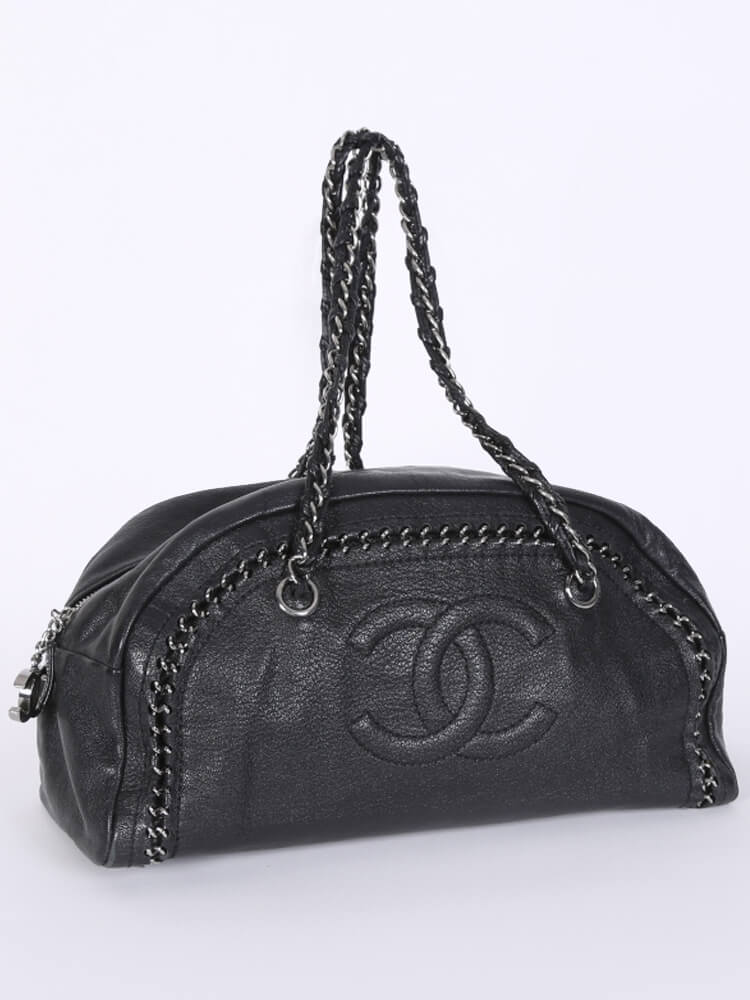 Chanel Black Luxe Ligne Bowler Bag