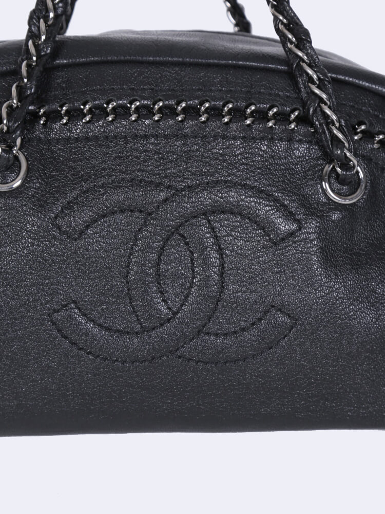 Chanel Black Luxe Ligne Bowler Bag