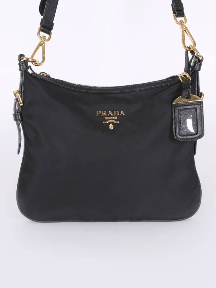 Prada - Tessuto Nylon Saffiano Leather Small Messenger Nero