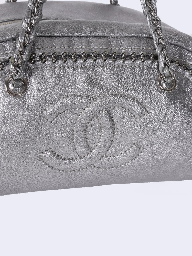 Chanel - Luxe Ligne Medium Bowler Bag Silver