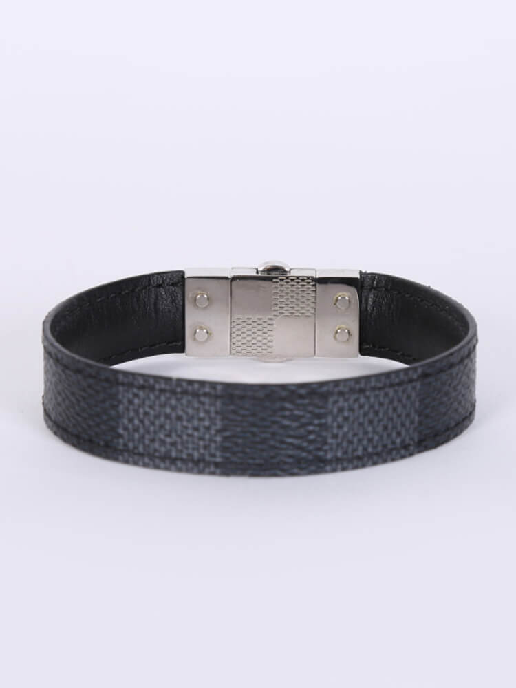 Louis Vuitton Pull It Check It Damier Canvas Leather Bracelet BC1108