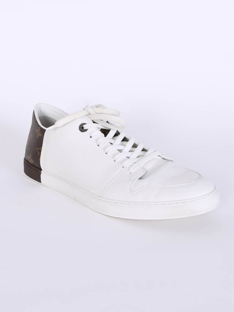 Louis Vuitton Black Leather and Monogram Canvas Match Up Sneakers